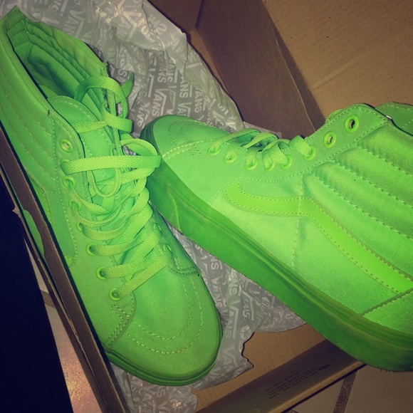 high top vans lime green